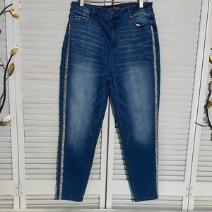 Cello Dark Blue Jeans with Silver Side Stripes